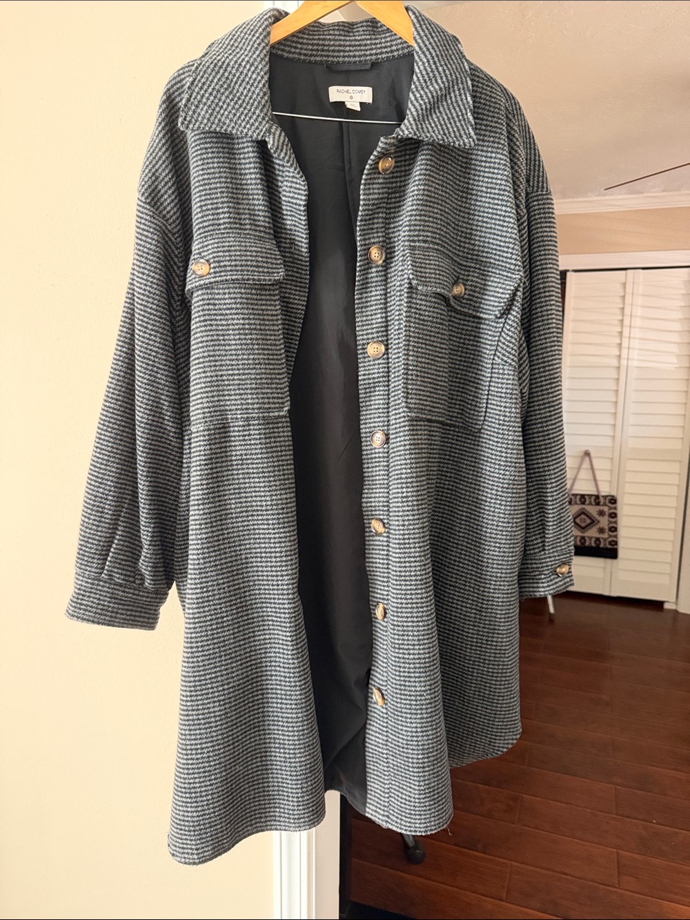 Rachel Comey Gray Check Longline Trench Coat